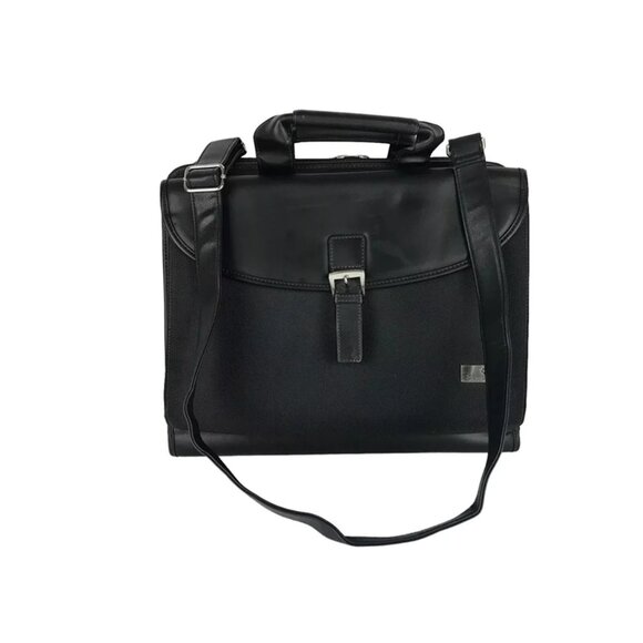 Samsonite Unisex Black Leather Inner Pockets 3-Ring Binder Business Organizer - Picture 1 of 10